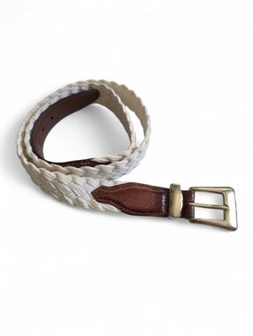Vintage Genuine Lizard Leather Woven Stretch Belt Made in USA 41”